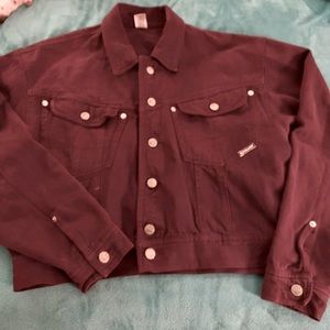 Gitano maroon cropped jean jacket med